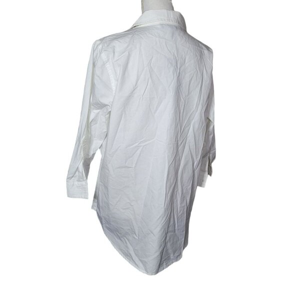 Gloria Vanderbilt Embroidered Button Down Shirt‎ White Pink Floral Womens Large - Picture 7 of 12